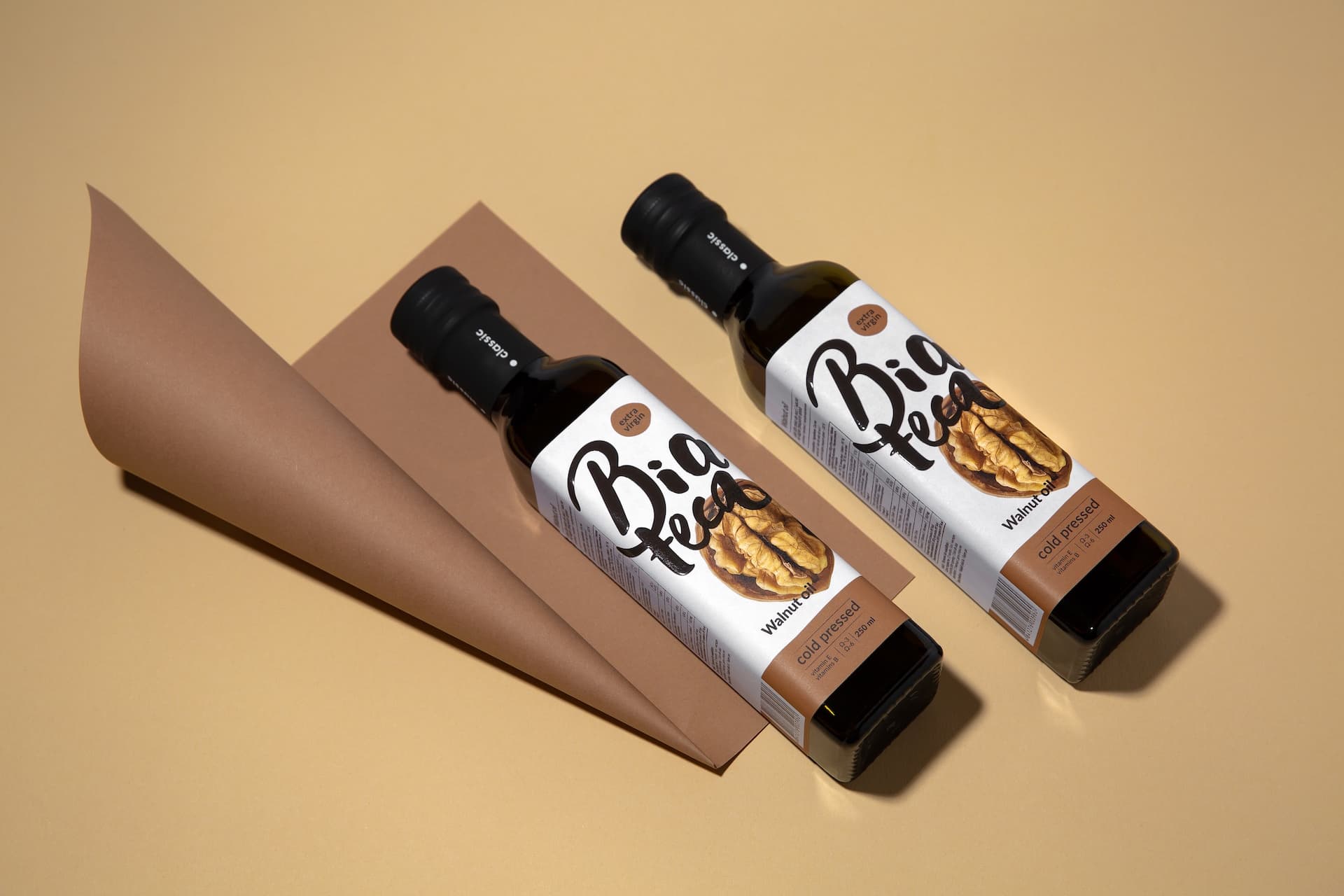Biateca walnut oil bottles
